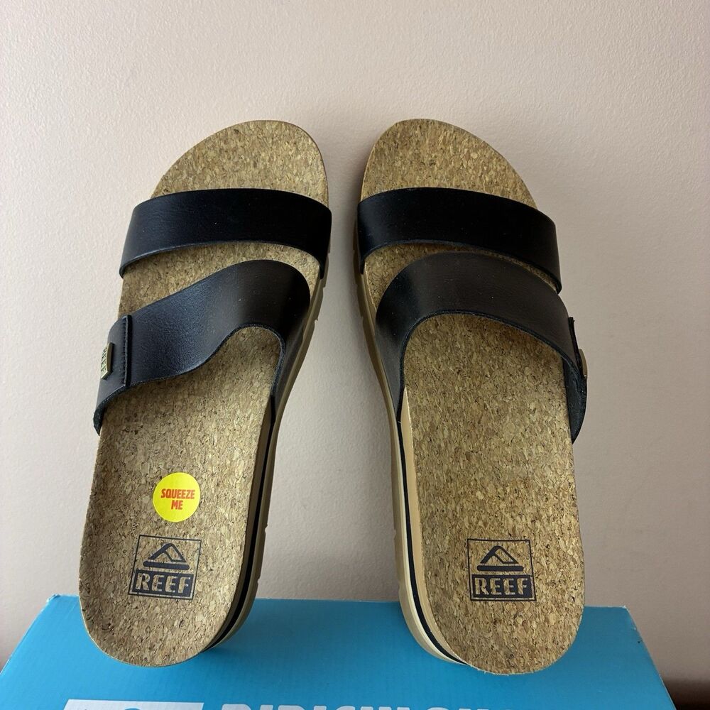 REEF Women’s Cushion Vista Hi 2.5 platform sandals Size 9 BLACK New With Box - Picture 7 of 10